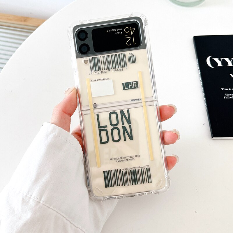 Air Ticket Travel Case For Samsung Galaxy Z Flip 4