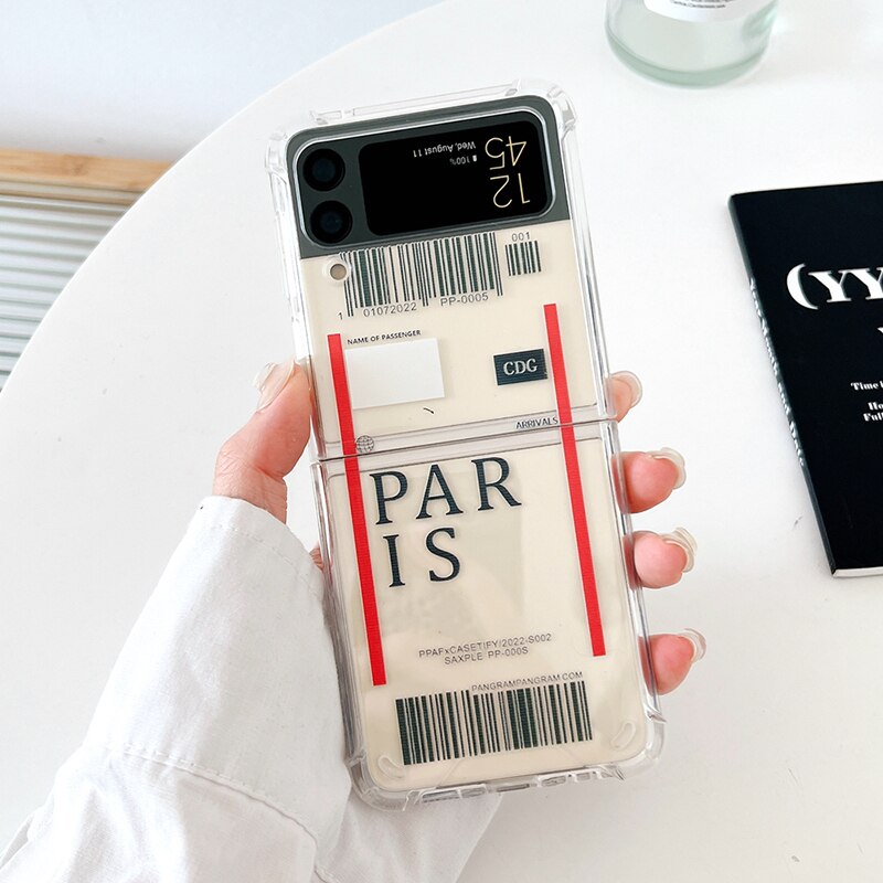 Air Ticket Travel Case For Samsung Galaxy Z Flip 4