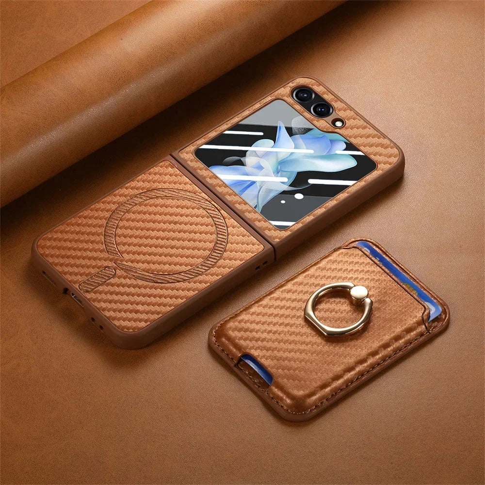 2 in 1 Detachable Carbon Fiber Case and Card Wallet