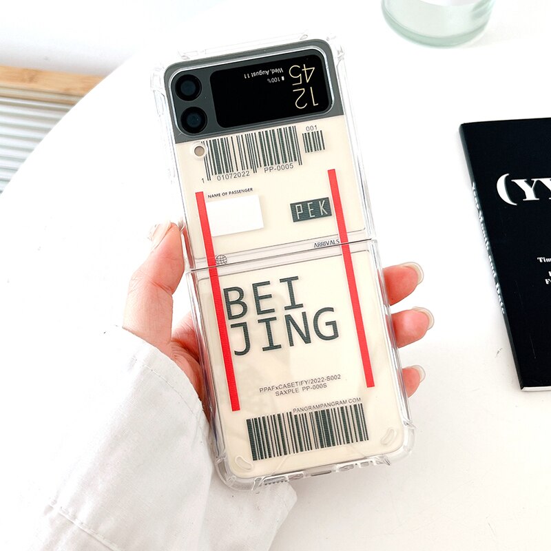 Air Ticket Travel Case For Samsung Galaxy Z Flip 4
